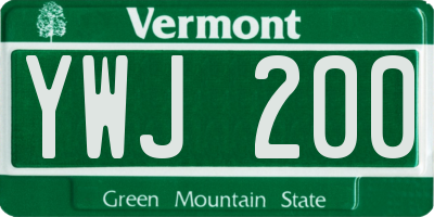 VT license plate YWJ200