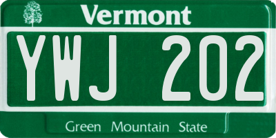 VT license plate YWJ202