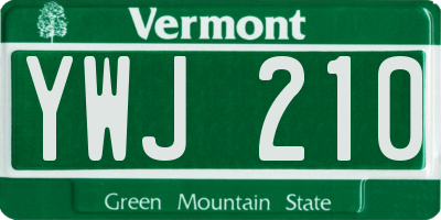 VT license plate YWJ210
