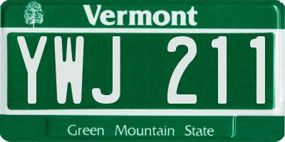 VT license plate YWJ211