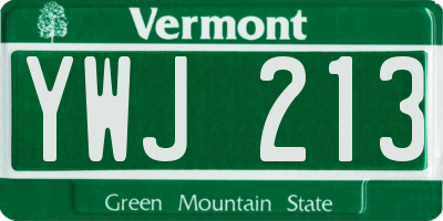 VT license plate YWJ213