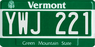 VT license plate YWJ221