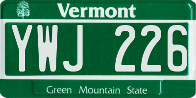 VT license plate YWJ226