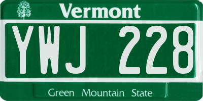 VT license plate YWJ228
