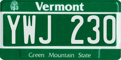 VT license plate YWJ230