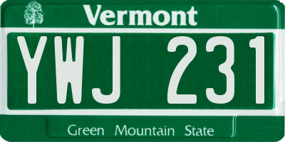 VT license plate YWJ231