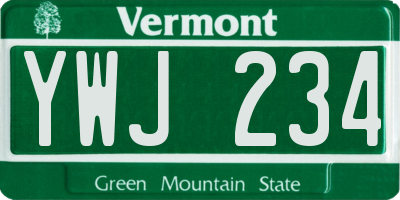 VT license plate YWJ234