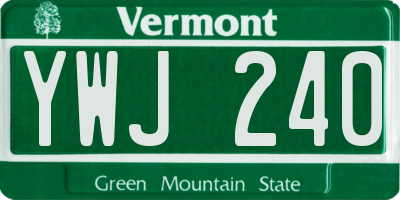 VT license plate YWJ240