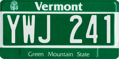 VT license plate YWJ241