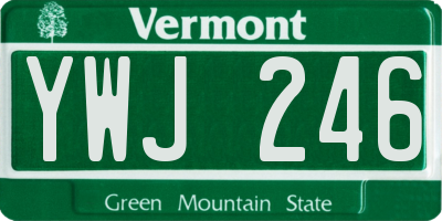 VT license plate YWJ246
