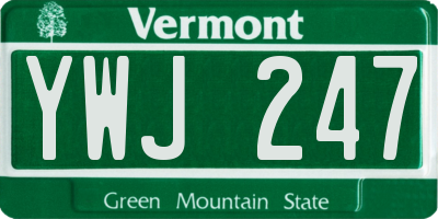 VT license plate YWJ247