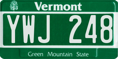 VT license plate YWJ248