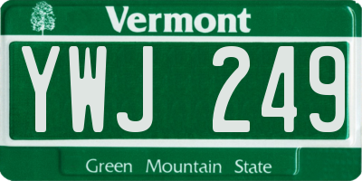 VT license plate YWJ249