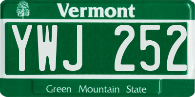 VT license plate YWJ252