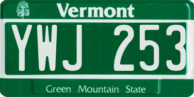 VT license plate YWJ253