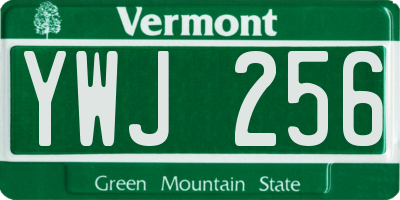 VT license plate YWJ256