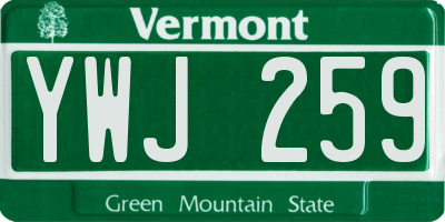 VT license plate YWJ259