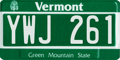 VT license plate YWJ261