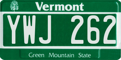 VT license plate YWJ262