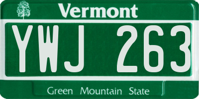 VT license plate YWJ263