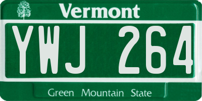 VT license plate YWJ264
