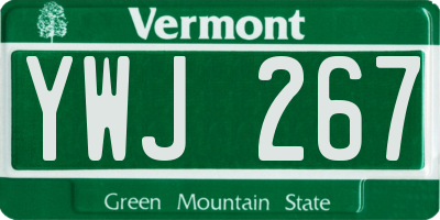 VT license plate YWJ267