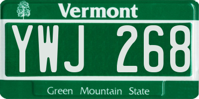 VT license plate YWJ268