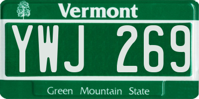 VT license plate YWJ269