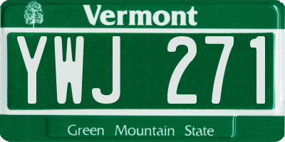 VT license plate YWJ271