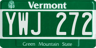 VT license plate YWJ272