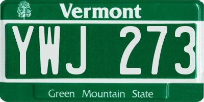 VT license plate YWJ273