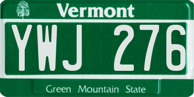 VT license plate YWJ276
