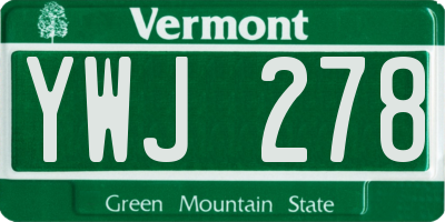 VT license plate YWJ278