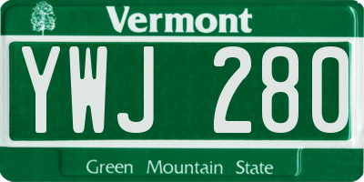 VT license plate YWJ280