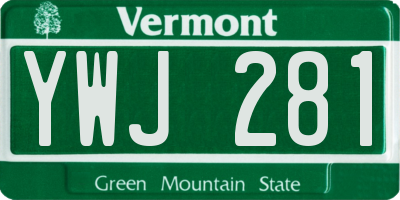VT license plate YWJ281
