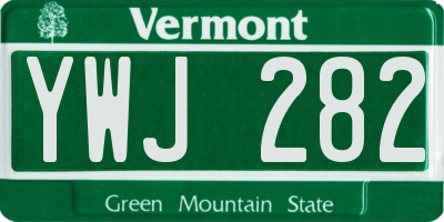 VT license plate YWJ282