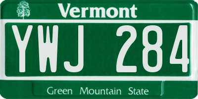 VT license plate YWJ284