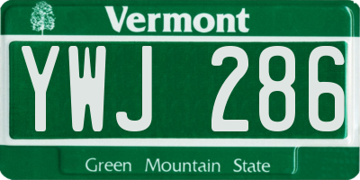 VT license plate YWJ286