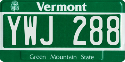 VT license plate YWJ288