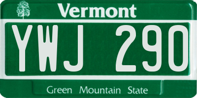 VT license plate YWJ290
