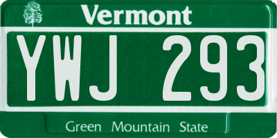 VT license plate YWJ293