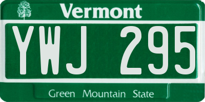 VT license plate YWJ295