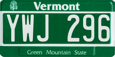 VT license plate YWJ296