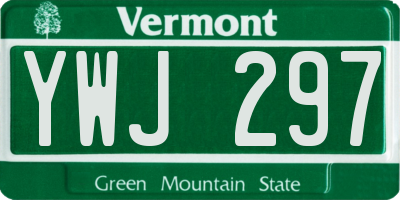 VT license plate YWJ297