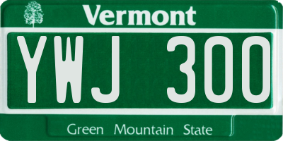VT license plate YWJ300