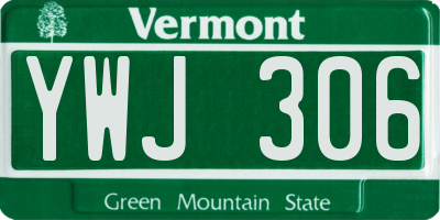 VT license plate YWJ306
