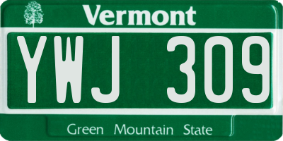 VT license plate YWJ309