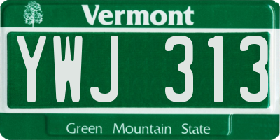 VT license plate YWJ313