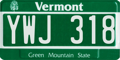 VT license plate YWJ318