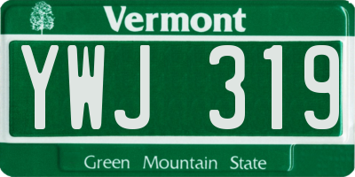VT license plate YWJ319